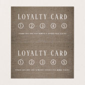 Carte De Visite Simple Effet Toile Burlap Double Fidélité (Intérieur déplié)