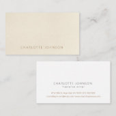 Carte De Visite Simple élégance Beige Brown Plat Professionnel (Devant / Derrière)