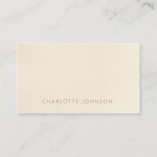 Carte De Visite Simple élégance Beige Brown Plat Professionnel (Devant)