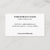 Carte De Visite Simple élégance Blanc noir gras beauté (Dos)