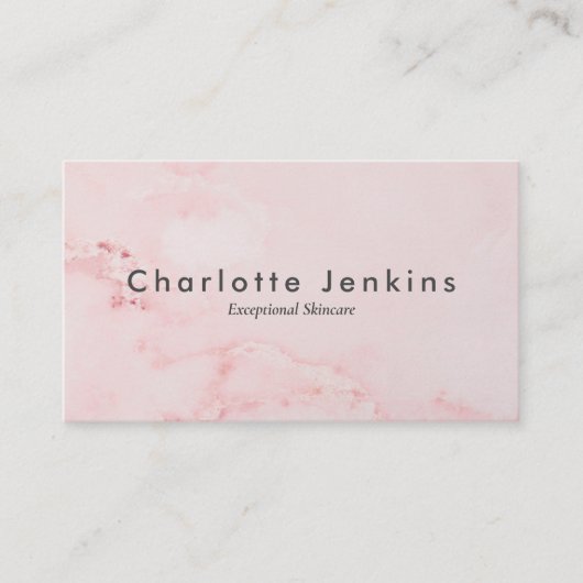 Carte De Visite Simple élégance en marbre rose professionnel (Devant)