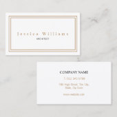 Carte De Visite Simple Élégant (Devant / Derrière)