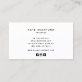 Carte De Visite Simple Élégant Ajouter Votre Bordure D'Or Logo (Dos)