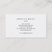 Carte De Visite Simple Elegant Aqua Blue Professional (Dos)