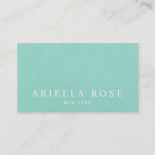 Carte De Visite Simple Elegant Aqua Blue Professional (Devant)