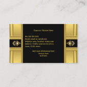 Carte De Visite Simple élégant Art Déco moderne Noir (Dos)