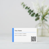 Carte De Visite Simple élégant avec code QR (Debout devant)