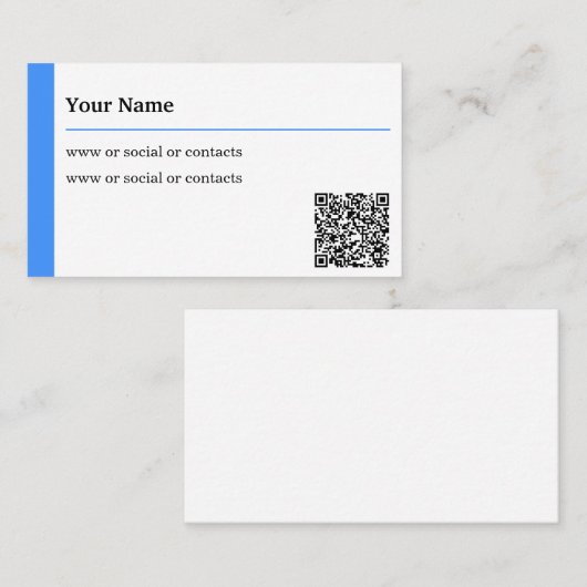 Carte De Visite Simple élégant avec code QR (Devant / Derrière)
