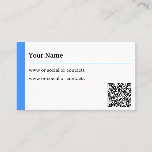 Carte De Visite Simple élégant avec code QR (Devant)