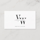 Carte De Visite Simple Elegant Black and White Initials (Devant)