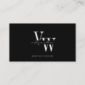 Carte De Visite Simple Elegant Black and White Initials (Devant)