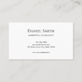 Carte De Visite Simple Elegant Black and White Monogram Initial (Dos)