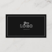 Carte De Visite Simple Elegant Black and White with Logo (Devant)