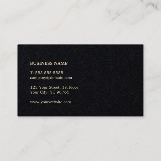 Carte De Visite Simple Elegant Black Faux Gold Stripe Attorney (Dos)