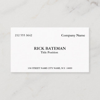 Carte De Visite Simple Élégant Blanc