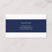 Carte De Visite Simple Elegant Bleu Blancs Consultant (Dos)