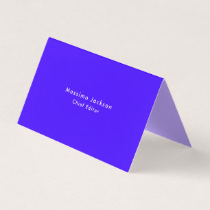 Carte De Visite Simple Élégant Bleu Outremer Minimaliste