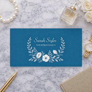 Carte De Visite Simple Élégant Bleu Sarcelle Minimaliste 