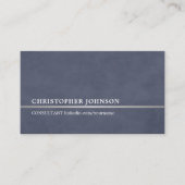 Carte De Visite Simple Elegant Blue Faux Silver Line Attorney (Devant)