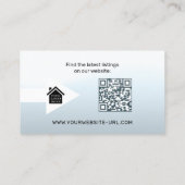 Carte De Visite Simple Elegant Blue Photo Immobilier (Dos)