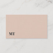 Carte De Visite Simple Elegant Boho Beige Monogramme QR Code (Devant)