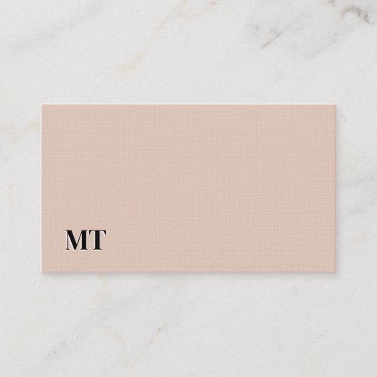 Carte De Visite Simple Elegant Boho Beige Monogramme QR Code (Devant)