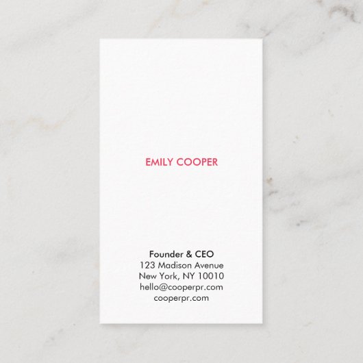 Carte De Visite Simple Elegant Boho Blanc Cadre Monogramme Vert (Dos)