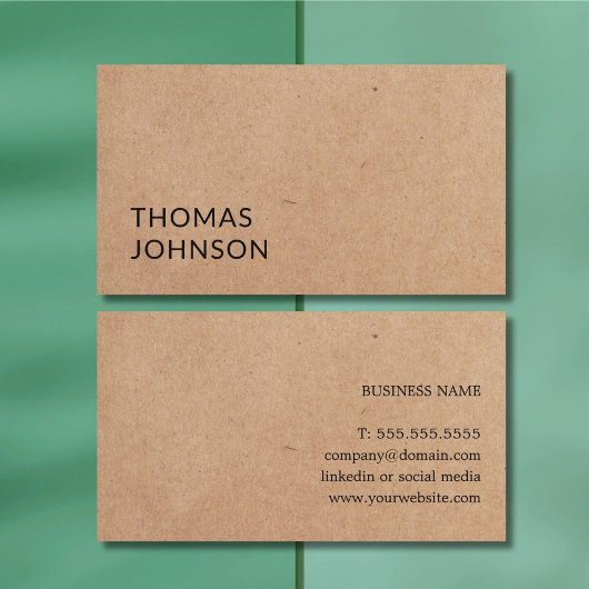 Carte De Visite Simple Elegant Bold PRINTED Kraft Paper Consultant