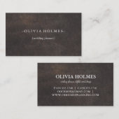 Carte De Visite Simple Elegant Brown cuir look professionnel (Devant / Derrière)