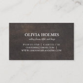 Carte De Visite Simple Elegant Brown cuir look professionnel (Dos)