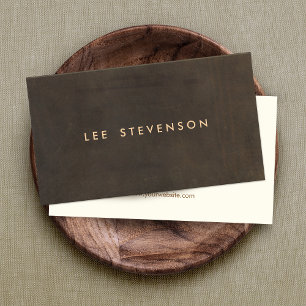 Carte De Visite Simple Elegant Brown Suede Look Gentleman's