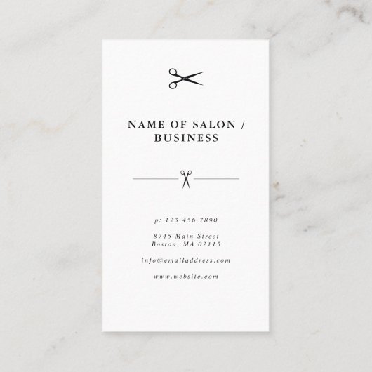 Carte De Visite Simple elegant business light beauty salon (Dos)