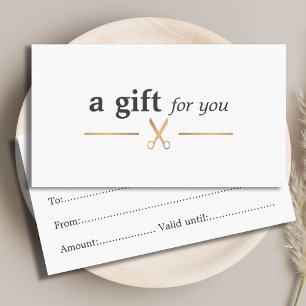 Carte De Visite Simple Elegant Chic Faux Gold White Hair Styliste