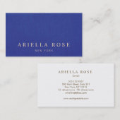 Carte De Visite Simple élégant Cobalt Blue Professional (Devant / Derrière)