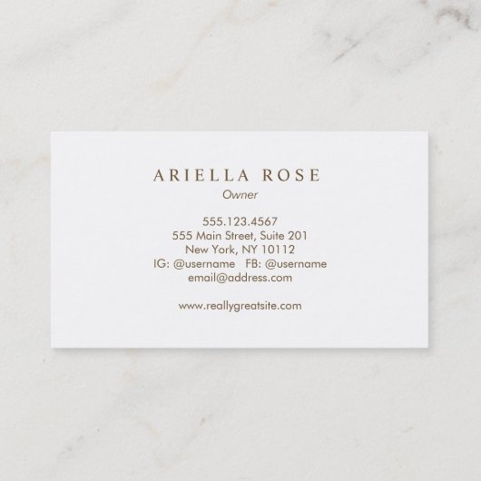 Carte De Visite Simple élégant Cobalt Blue Professional (Dos)