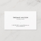 Carte De Visite Simple Élégant Consultant Blanc (Devant)