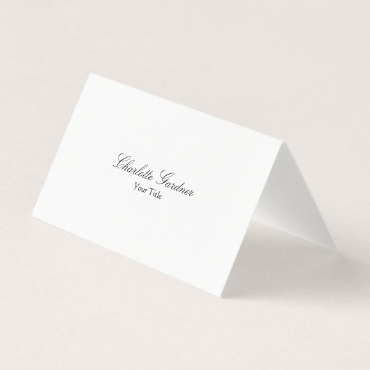 Carte De Visite Simple élégant créatif unique moderne blanc (Devant)