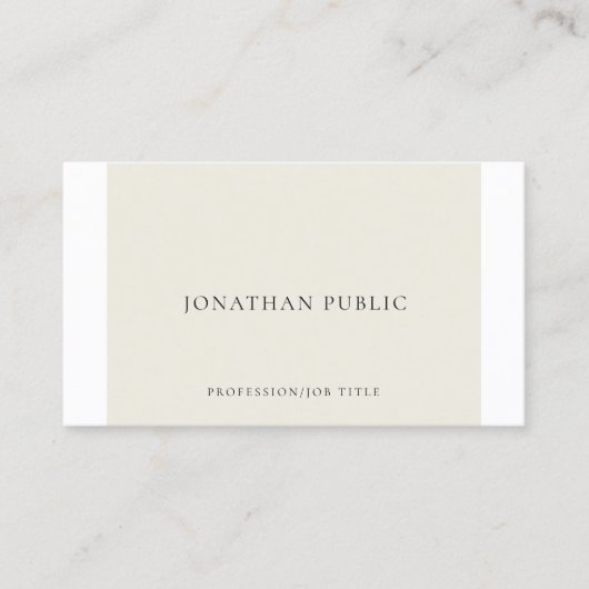 Carte De Visite Simple Elegant Creative Plain Professionnel Modern (Devant)