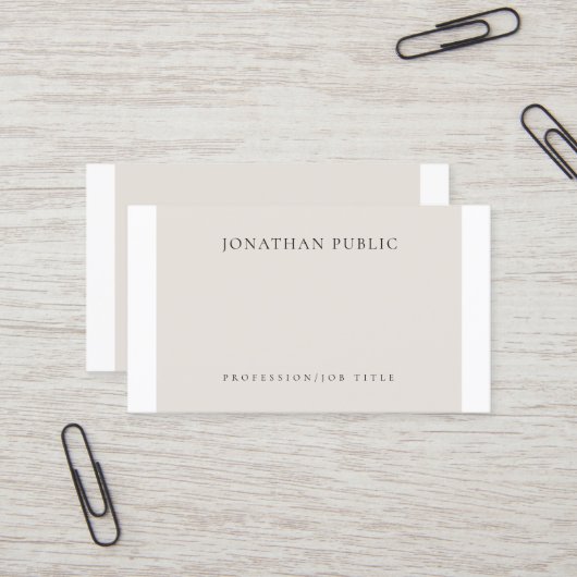 Carte De Visite Simple Elegant Creative Plain Professionnel Modern (Devant/Arrière en situation)