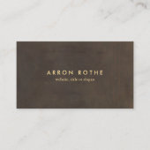 Carte De Visite Simple Elégant Cuir Brown Professionnel (Devant)