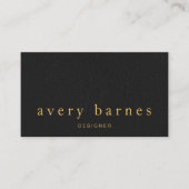 Carte De Visite Simple Elégant cuir noir look professionnel (Devant)