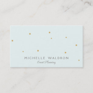 Carte De Visite Simple Elegant Cute Stars Event Planner Light Aqua
