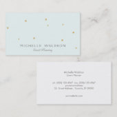 Carte De Visite Simple Elegant Cute Stars Event Planner Light Aqua (Devant / Derrière)