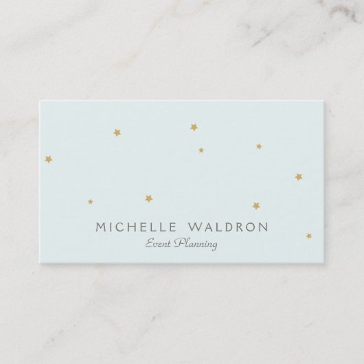 Carte De Visite Simple Elegant Cute Stars Event Planner Light Aqua (Devant)