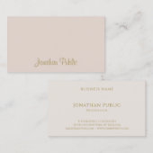 Carte De Visite Simple élégant de main des textes à la mode (Devant / Derrière)