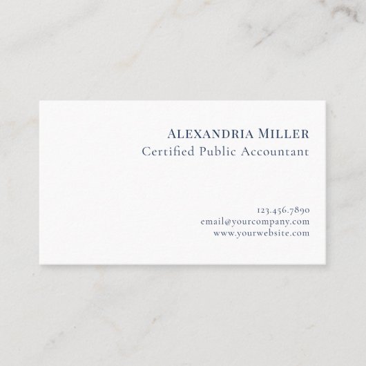 Carte De Visite Simple élégant double face (Devant)