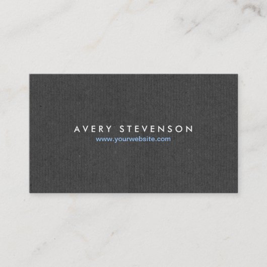 Carte De Visite Simple Elegant Entrepreneur Gris Texture Look (Devant)