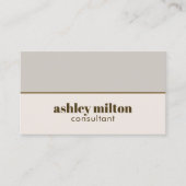 Carte De Visite Simple Élégant Faux Cuivre Line Pastel Brown (Devant)