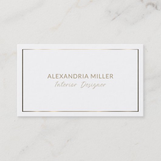 Carte De Visite Simple Elégant Faux Gold (Devant)