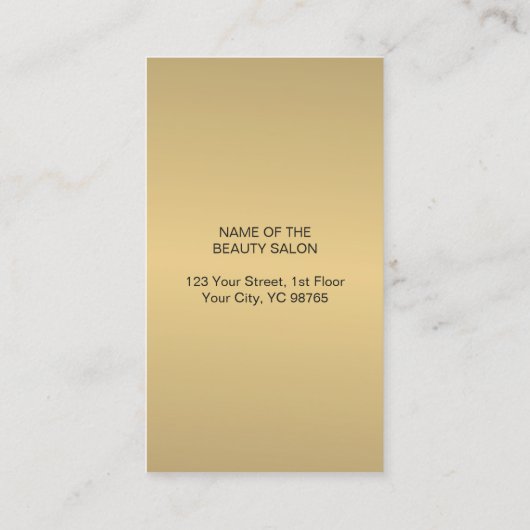 Carte De Visite Simple Elegant Faux Gold Ciseau Noir coiffure (Dos)